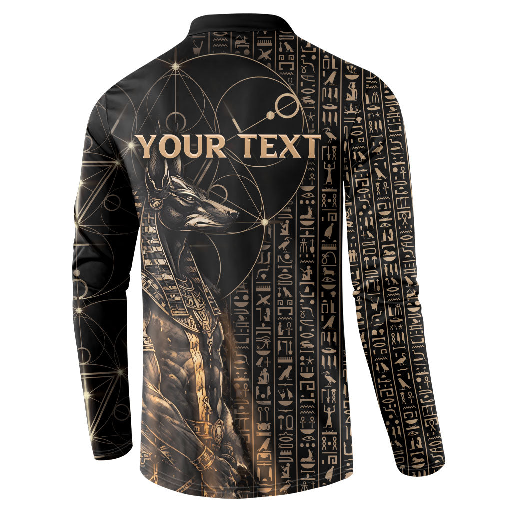 Personalized Egyptian God Anubis Button Sweatshirt Jackal Headed Deity Ancient Egypt Mythology Gilded