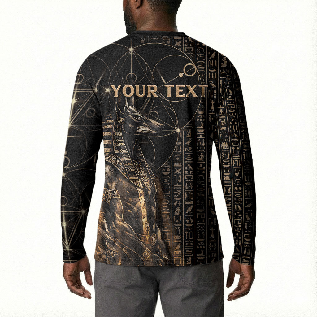 Personalized Egyptian God Anubis Button Sweatshirt Jackal Headed Deity Ancient Egypt Mythology Gilded