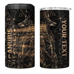 Personalized Egyptian God Anubis 4 in 1 Can Cooler Tumbler Jackal Headed Deity Ancient Egypt Mythology Gilded