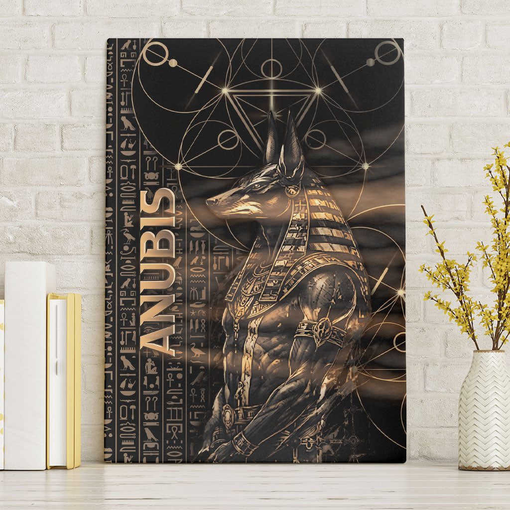 Egyptian God Anubis Canvas Wall Art Jackal Headed Deity Ancient Egypt Mythology Gilded