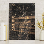 Egyptian God Anubis Canvas Wall Art Jackal Headed Deity Ancient Egypt Mythology Gilded