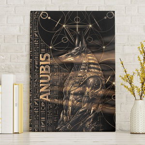 Egyptian God Anubis Canvas Wall Art Jackal Headed Deity Ancient Egypt Mythology Gilded