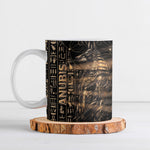 Personalized Egyptian God Anubis Ceramic Mug Jackal Headed Deity Ancient Egypt Mythology Gilded
