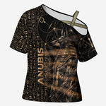 Personalized Egyptian God Anubis Cross Shoulder Shirt Jackal Headed Deity Ancient Egypt Mythology Gilded
