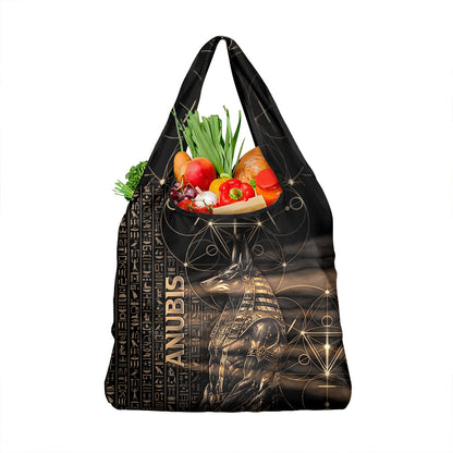 Egyptian God Anubis Grocery Bag Jackal Headed Deity Ancient Egypt Mythology Gilded