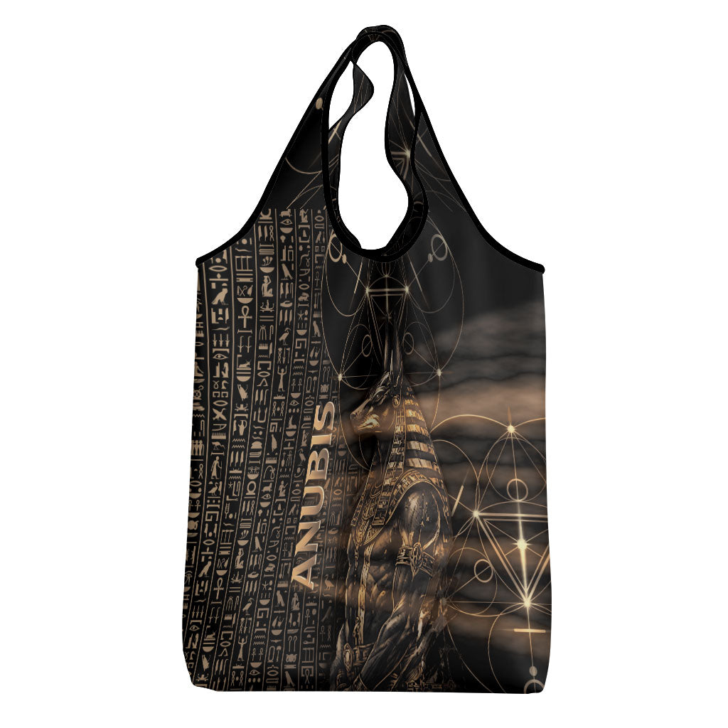 Egyptian God Anubis Grocery Bag Jackal Headed Deity Ancient Egypt Mythology Gilded