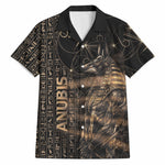 Personalized Egyptian God Anubis Hawaiian Shirt Jackal Headed Deity Ancient Egypt Mythology Gilded