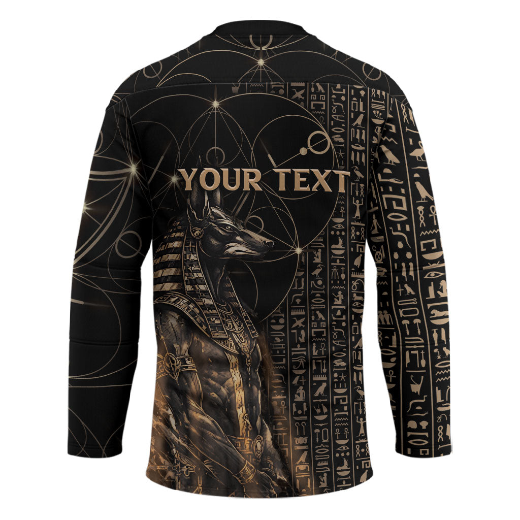 Personalized Egyptian God Anubis Hockey Jersey Jackal Headed Deity Ancient Egypt Mythology Gilded