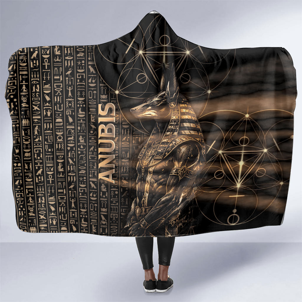 Egyptian God Anubis Hooded Blanket Jackal Headed Deity Ancient Egypt Mythology Gilded