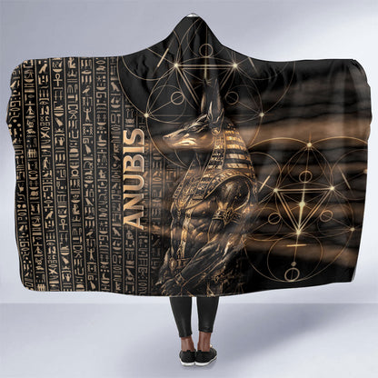 Egyptian God Anubis Hooded Blanket Jackal Headed Deity Ancient Egypt Mythology Gilded