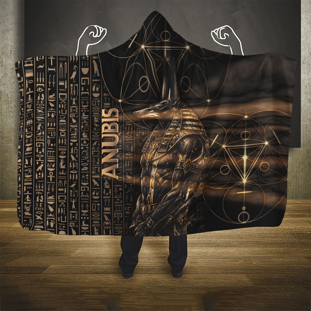 Egyptian God Anubis Hooded Blanket Jackal Headed Deity Ancient Egypt Mythology Gilded