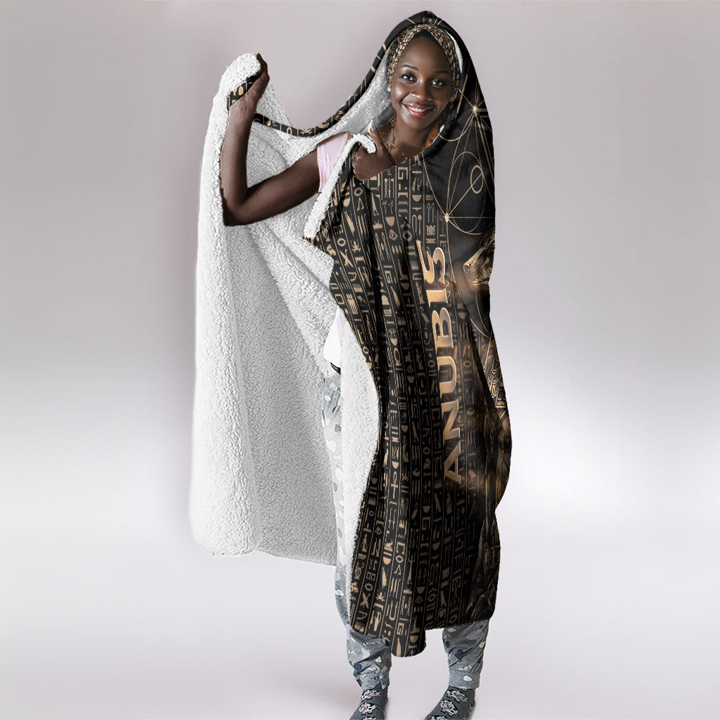Egyptian God Anubis Hooded Blanket Jackal Headed Deity Ancient Egypt Mythology Gilded
