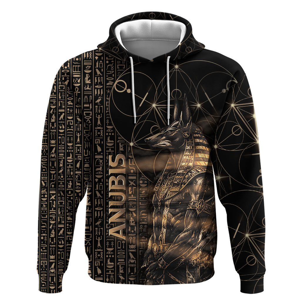 Personalized Egyptian God Anubis Hoodie Jackal Headed Deity Ancient Egypt Mythology Gilded