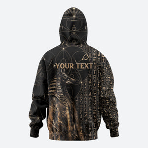 Personalized Egyptian God Anubis Hoodie Jackal Headed Deity Ancient Egypt Mythology Gilded