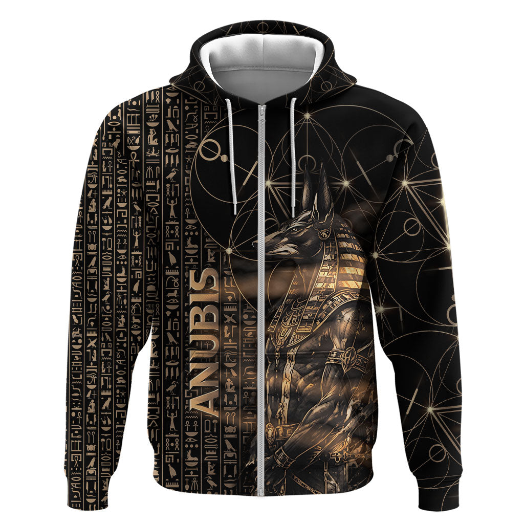 Personalized Egyptian God Anubis Hoodie Jackal Headed Deity Ancient Egypt Mythology Gilded