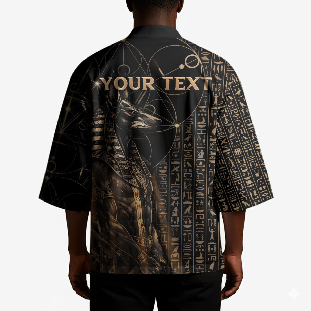 Personalized Egyptian God Anubis Kimono Jackal Headed Deity Ancient Egypt Mythology Gilded
