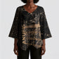 Personalized Egyptian God Anubis Kimono Sleeve Blouse Jackal Headed Deity Ancient Egypt Mythology Gilded