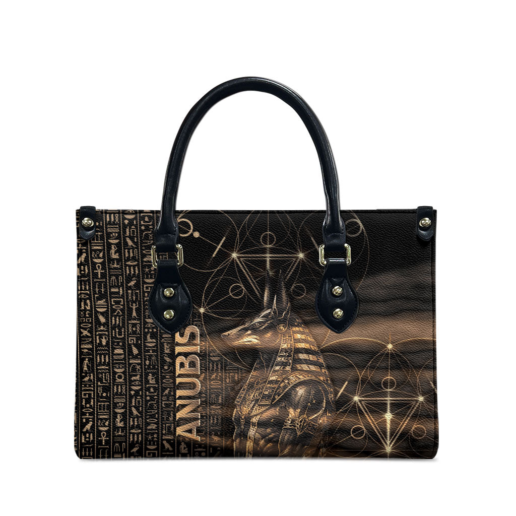 Egyptian God Anubis Leather Bag Jackal Headed Deity Ancient Egypt Mythology Gilded