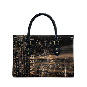 Egyptian God Anubis Leather Bag Jackal Headed Deity Ancient Egypt Mythology Gilded