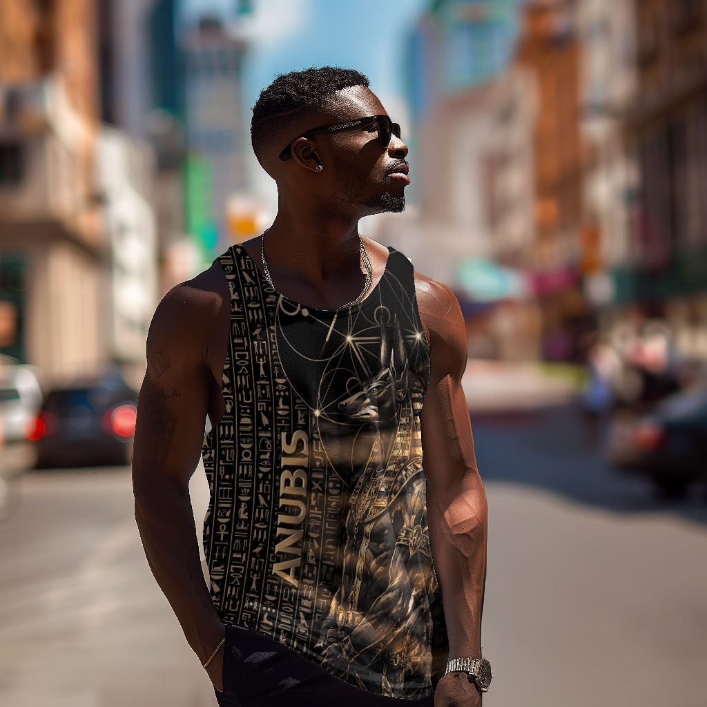 Personalized Egyptian God Anubis Men Tank Top Jackal Headed Deity Ancient Egypt Mythology Gilded