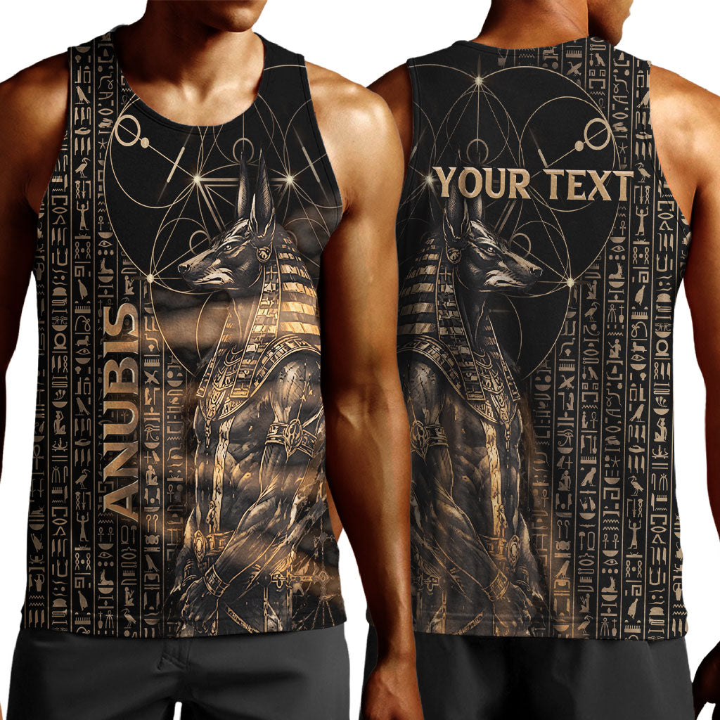 Personalized Egyptian God Anubis Men Tank Top Jackal Headed Deity Ancient Egypt Mythology Gilded