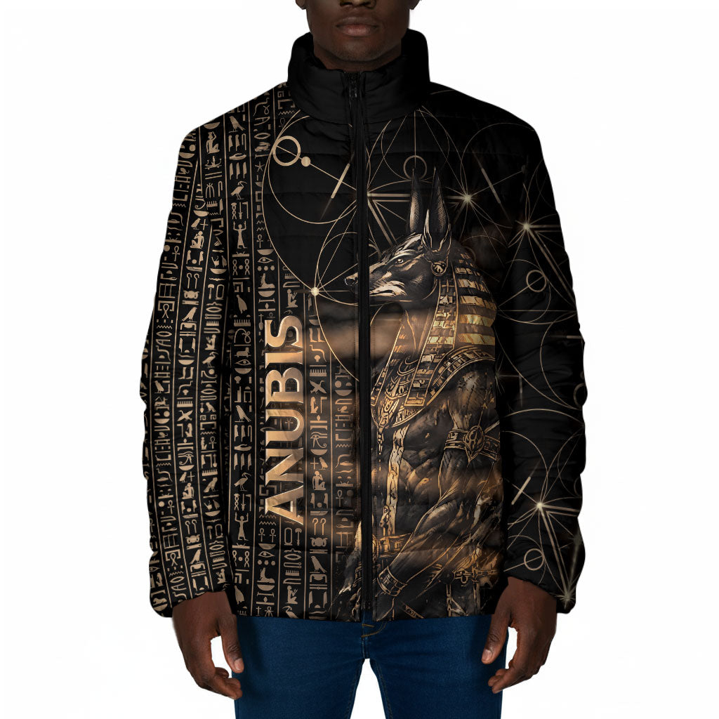 Personalized Egyptian God Anubis Padded Jacket Jackal Headed Deity Ancient Egypt Mythology Gilded