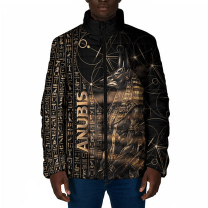 Personalized Egyptian God Anubis Padded Jacket Jackal Headed Deity Ancient Egypt Mythology Gilded