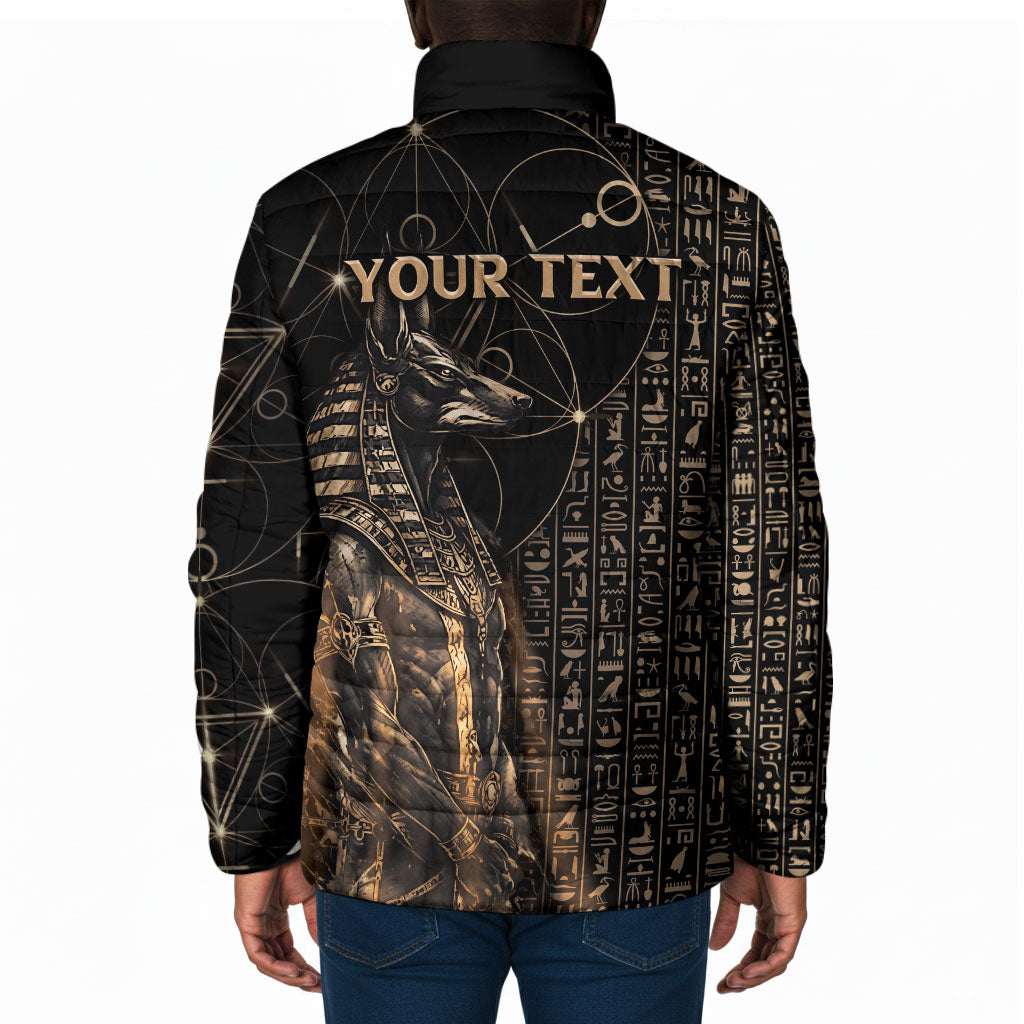 Personalized Egyptian God Anubis Padded Jacket Jackal Headed Deity Ancient Egypt Mythology Gilded