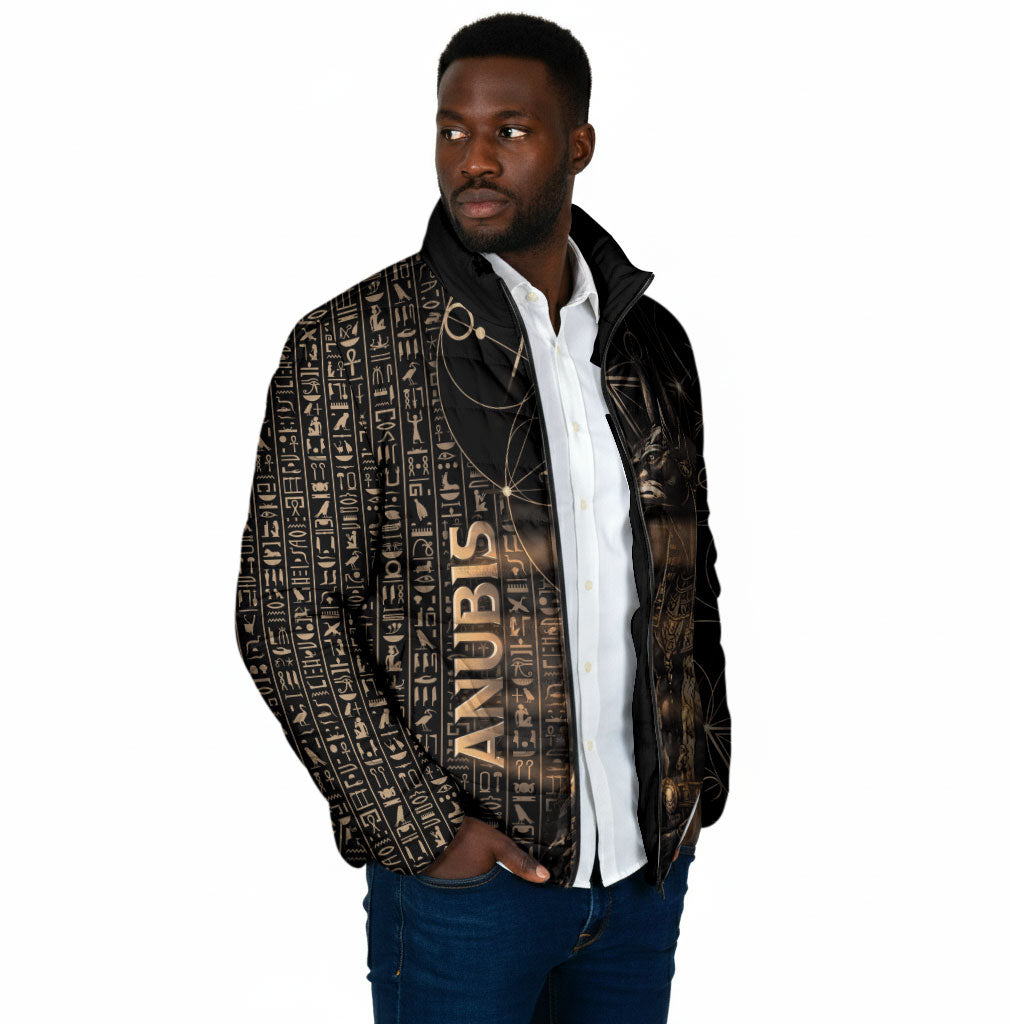 Personalized Egyptian God Anubis Padded Jacket Jackal Headed Deity Ancient Egypt Mythology Gilded