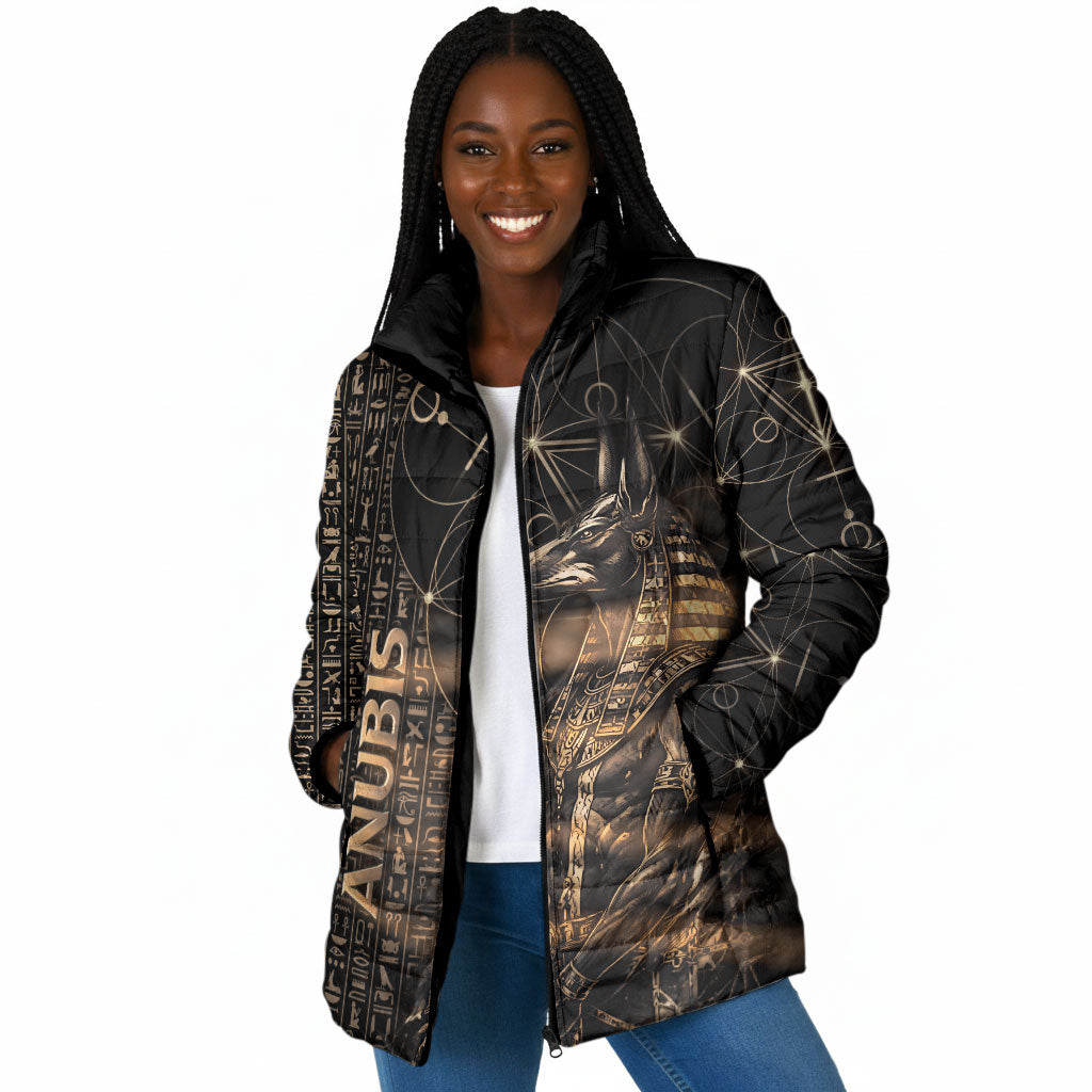 Personalized Egyptian God Anubis Padded Jacket Jackal Headed Deity Ancient Egypt Mythology Gilded