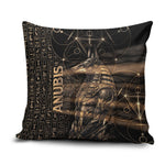 Egyptian God Anubis Pillow Cover Jackal Headed Deity Ancient Egypt Mythology Gilded