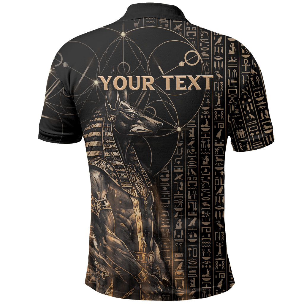 Personalized Egyptian God Anubis Polo Shirt Jackal Headed Deity Ancient Egypt Mythology Gilded