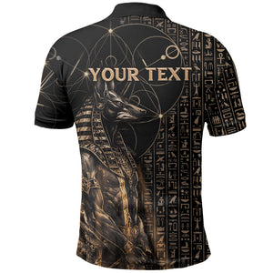 Personalized Egyptian God Anubis Polo Shirt Jackal Headed Deity Ancient Egypt Mythology Gilded