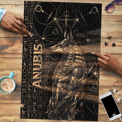 Egyptian God Anubis Puzzle Jackal Headed Deity Ancient Egypt Mythology Gilded