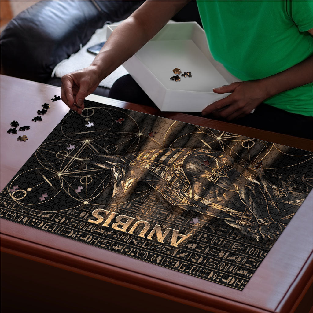 Egyptian God Anubis Puzzle Jackal Headed Deity Ancient Egypt Mythology Gilded
