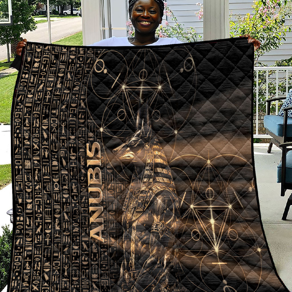 Egyptian God Anubis Quilt Jackal Headed Deity Ancient Egypt Mythology Gilded