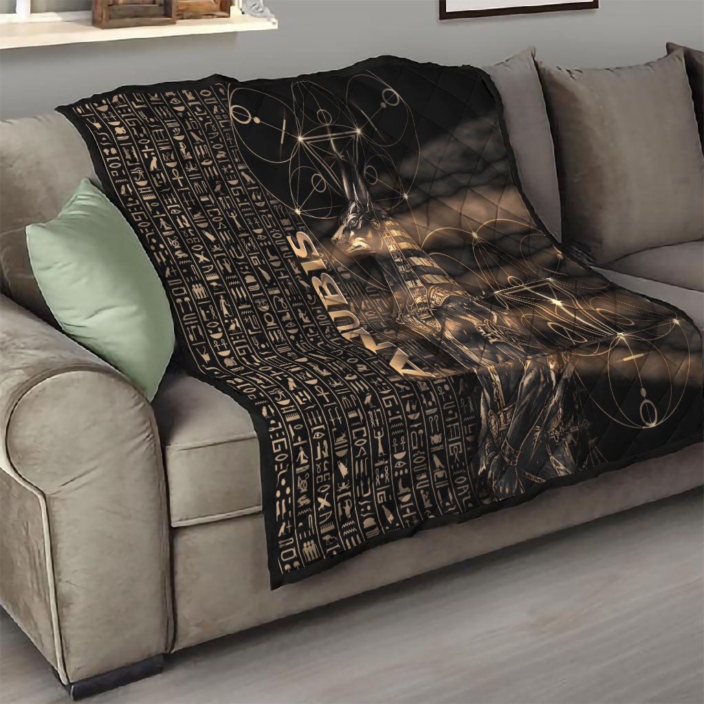 Egyptian God Anubis Quilt Jackal Headed Deity Ancient Egypt Mythology Gilded