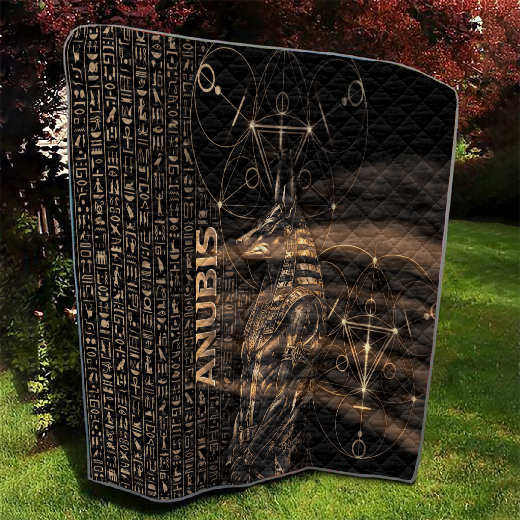 Egyptian God Anubis Quilt Jackal Headed Deity Ancient Egypt Mythology Gilded