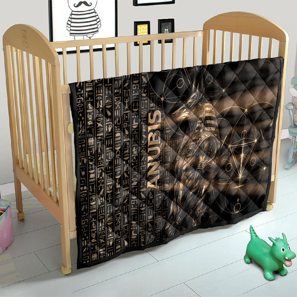 Egyptian God Anubis Quilt Jackal Headed Deity Ancient Egypt Mythology Gilded
