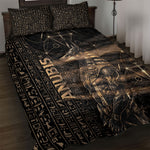 Egyptian God Anubis Quilt Bed Set Jackal Headed Deity Ancient Egypt Mythology Gilded