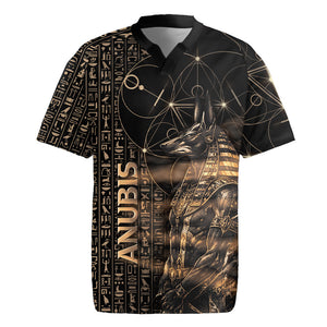 Personalized Egyptian God Anubis Rugby Jersey Jackal Headed Deity Ancient Egypt Mythology Gilded