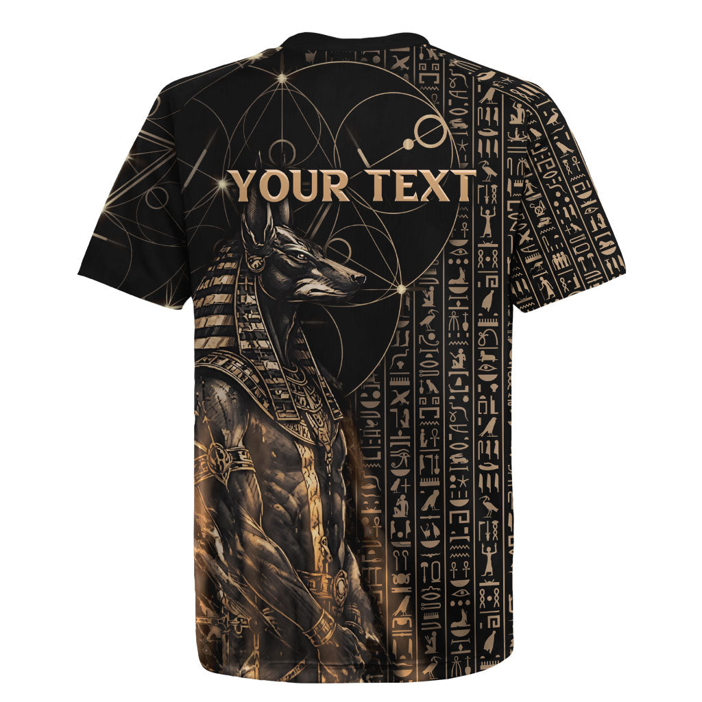 Personalized Egyptian God Anubis Rugby Jersey Jackal Headed Deity Ancient Egypt Mythology Gilded