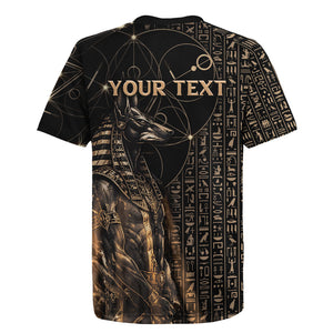 Personalized Egyptian God Anubis Rugby Jersey Jackal Headed Deity Ancient Egypt Mythology Gilded