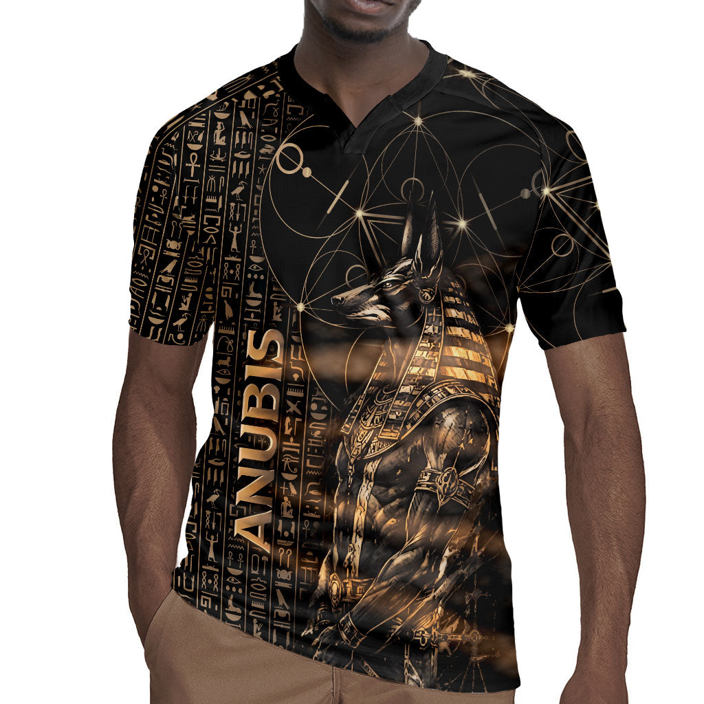 Personalized Egyptian God Anubis Rugby Jersey Jackal Headed Deity Ancient Egypt Mythology Gilded