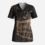 Personalized Egyptian God Anubis Scrub Top Jackal Headed Deity Ancient Egypt Mythology Gilded