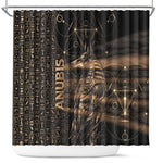Egyptian God Anubis Shower Curtain Jackal Headed Deity Ancient Egypt Mythology Gilded