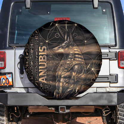 Egyptian God Anubis Spare Tire Cover Jackal Headed Deity Ancient Egypt Mythology Gilded