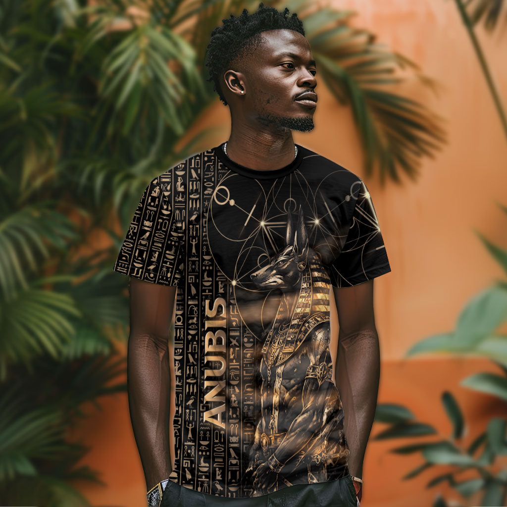 Personalized Egyptian God Anubis T shirt Jackal Headed Deity Ancient Egypt Mythology Gilded