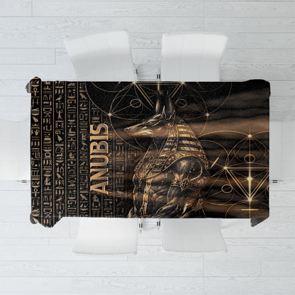 Egyptian God Anubis Tablecloth Jackal Headed Deity Ancient Egypt Mythology Gilded