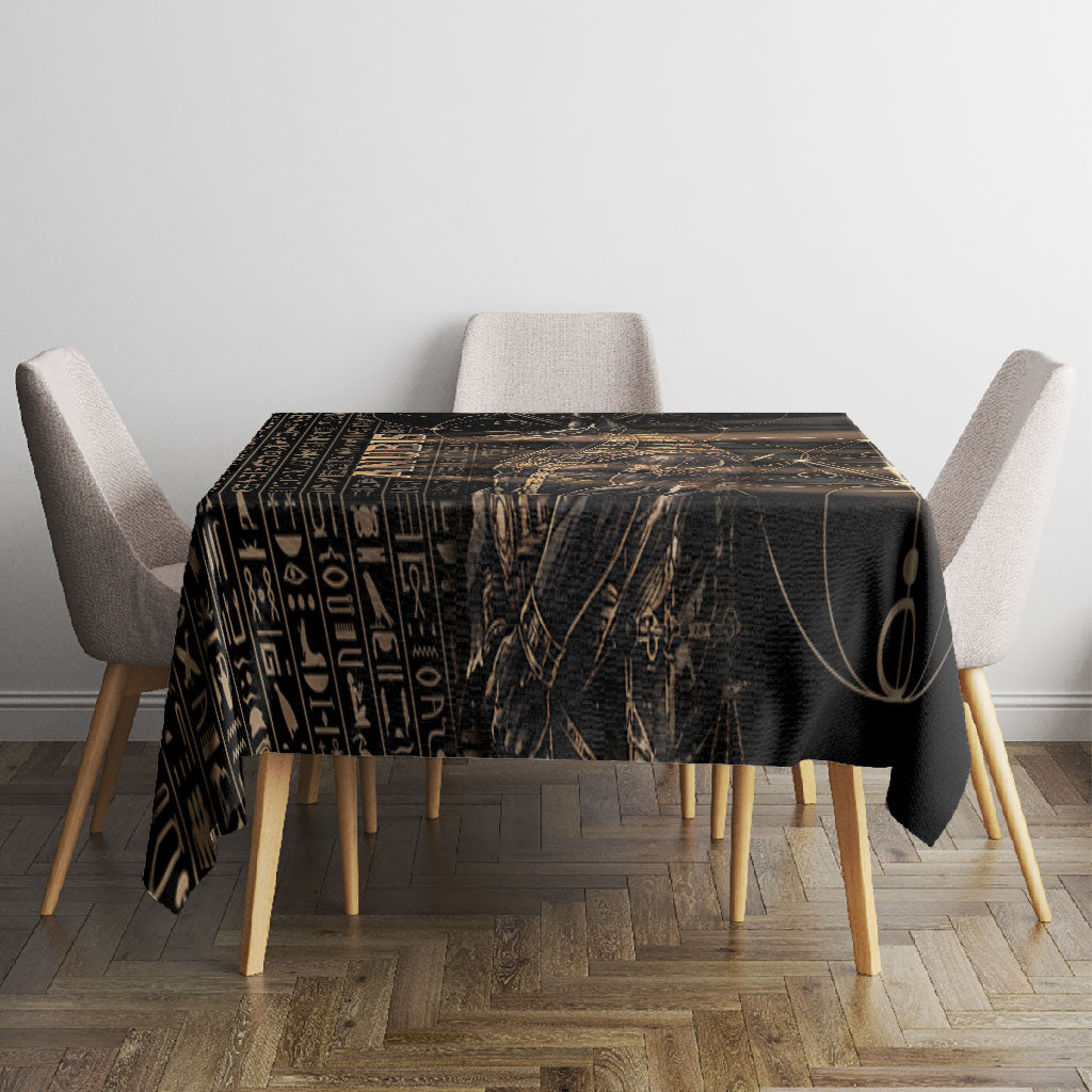 Egyptian God Anubis Tablecloth Jackal Headed Deity Ancient Egypt Mythology Gilded